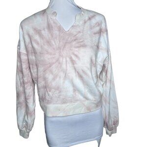 Gilly Hicks XS crop sweatshirt tie die pink white